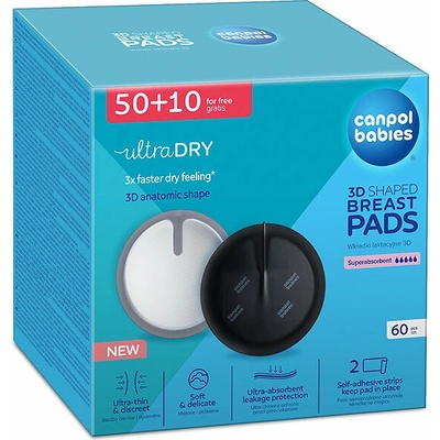 CANPOL BABIES Tvarované prodyšné vložky do podprsenky 3D černé 60 ks – Zboží Mobilmania