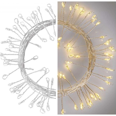EMOS Lighting D3FW01 LED vianočná nano reťaz ježko 2,4 m 3x AA vnútorná teplá biela časovač