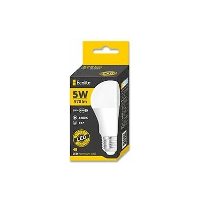 Ecolite LED žárovka E27, 5 W, 570 lm denní bílá