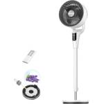 DREO Quiet Stand Fan for Bedroom [Improved], 27m Airflow, Quiet, 90° Oscillating, DC Motor, 8 Speeds, 3 Modes, 96-106cm Height Adjustable, 8H Timer, 105° Manual Tilt - DR-HPF013 (DR-HPF013 White)
