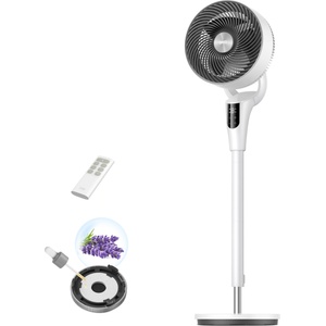DREO Quiet Stand Fan for Bedroom [Improved], 27m Airflow, Quiet, 90° Oscillating, DC Motor, 8 Speeds, 3 Modes, 96-106cm Height Adjustable, 8H Timer, 105° Manual Tilt - DR-HPF013 (DR-HPF013)