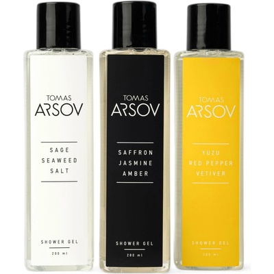 Tomas Arsov Yuzu Red Pepper Vetiver Sprchový gel 200 ml + Sage Seaweed Salt Sprchový gel 200 ml + Saffron Jasmine Amber Sprchový gel 200 ml set