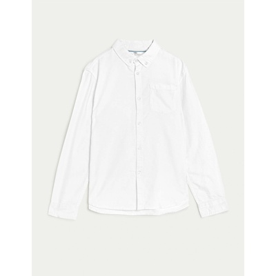 Marks & Spencer Оксфордска риза от чиста памучна тъкан (6-16 години) Marks & Spencer бяла Marks & Spencer | Byal | Момчешки | 7-8 години