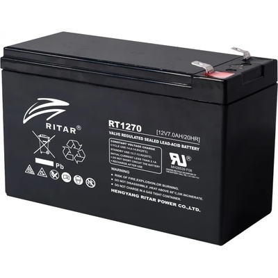 Ritar power Оловна Батерия RITAR, (RT1270) AGM, 12V, 7Ah, 151- 65- 94 mm, Терминал2 (RITAR-RT1270)