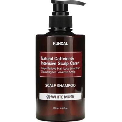 KUNDAL Natural Caffeine & Intensive Scalp Care Shampoo - White Musk - Шампоан против Косопад 500ml