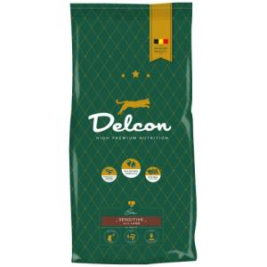 Delcon Cat Sensitive Lamb High Premium - супер премиум суха храна за пораснали котки от всички породи, с чувствителни стомаси с агне и ориз, 8, 75 кг - Белгия