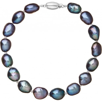 Pavona perlový náramek z říčních perel se zapínáním z bílého 14 karátového zlata 823011.3/9271B peacock