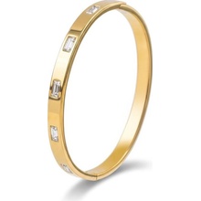 Marc Malone Elegantní pevný náramek s čirými krystaly Doré MCB250400G