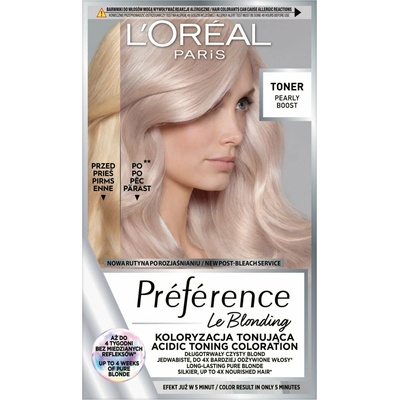L’Oreal Paris Preference Le Blonding Barevná tónovací barva na blond vlasy - Pearly Boost 1 balení.