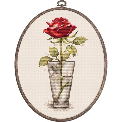 Luca-S Роза " Мистър Линкълн" - гоблен по схема с рамка bc235