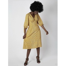 Perso Woman's Light dress with puff sleeves krémová