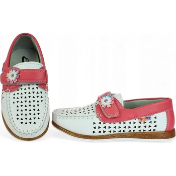 Baleríny ažurové krásné dívčí boty na suchý zip 6569