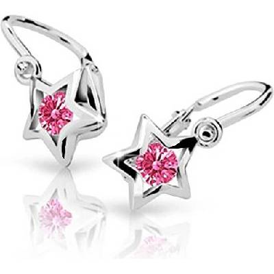 Cutie Jewellery Dětské náušnice z bílého zlata C1942-10-X-2 fuchsiová