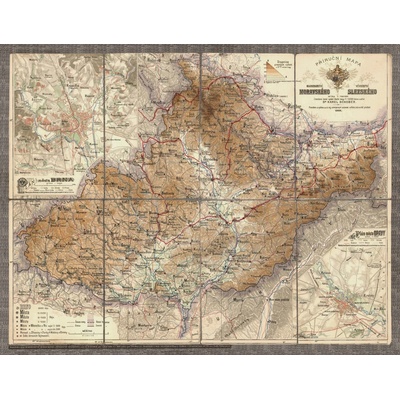 ZES Morava a Slezsko - nástěnná historická mapa 90 x 70 cm Varianta: bez rámu v tubusu, Provedení: laminovaná mapa v lištách – Zboží Mobilmania