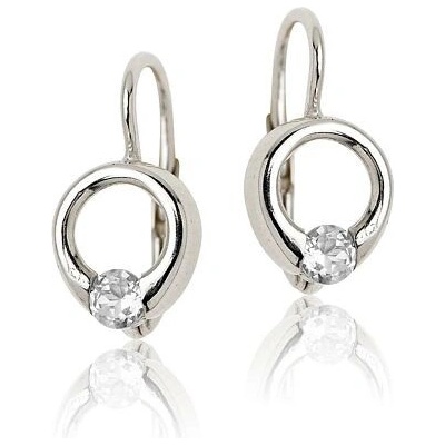 Infinitysilver stříbrné náušnice kroužky s jedním zirkonem VE43
