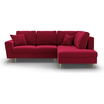 Cosmopolitan Design Червен кадифен разтегателен ъглов диван с място за съхранение (десен ъгъл/L форма) Kyoto - Cosmopolitan Design (COS_RCF_L_2_F2_KYOTO2)