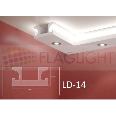 Ld-14 Декоративен профил за скрито led осветление ► 2метра (ld14)