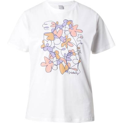 Iriedaily Тениска 'Line Blossom' бяло, размер XS