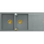 Quadron Вградена композитна мивка Quadron Evan 121 сиво-златна 116x50 см (HQE11650U5_PVDG1_P2O) Мивка за вграждане