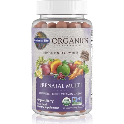 Garden of Life Organics Prenatal Multi žuvacie mäkké tobolky pre ženy tehotné, dojčiace alebo plánujúce tehotenstvo príchuť Organic Berry 120 ks