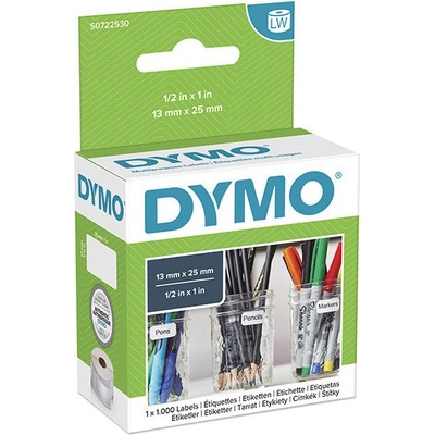 Dymo papierové štítky 25mm x 13mm, biele, multifunkčné, snímateľné, 1000 ks, 11353, S0722530