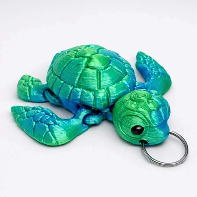 Přívěsek na klíče Svíčkománie3D 3D hýbací želva Modro zelená lesklá