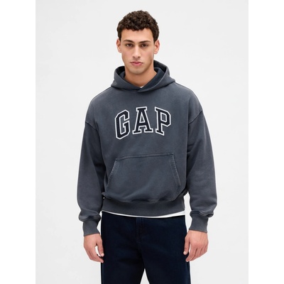 GAP Oversize mikina s logom Heavyweight tmavomodrá