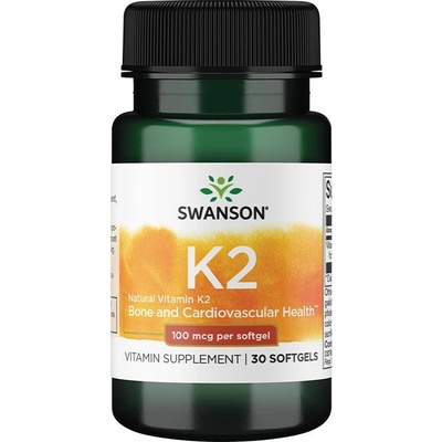 Swanson Highly Efficient Natural Vitamin K2 Menaquinone-7 from Natto 100 mcg 30 tablet