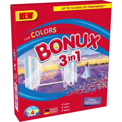 Bonux Color Lavender 3v1 prací prášok 4 PD 300 g