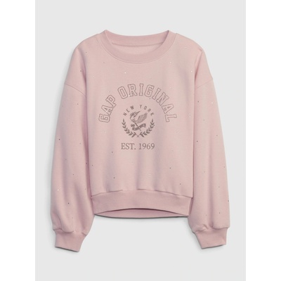 GAP detská crop mikina s logom ružová
