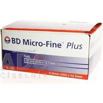 BD Micro FINE INZULÍNOVA STRIEKAČKA U-100 s integrovanou ihlou 29G objem 1 ml 10 x 10 ks