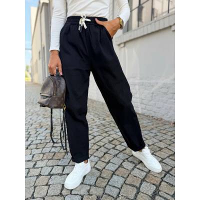 Eshopat Dámské kalhoty s gumou v pase Style Black