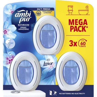 Ambi Pur Bathroom osvěžovač vzduchu 3 x 8 ml Lenor Spring Awakening