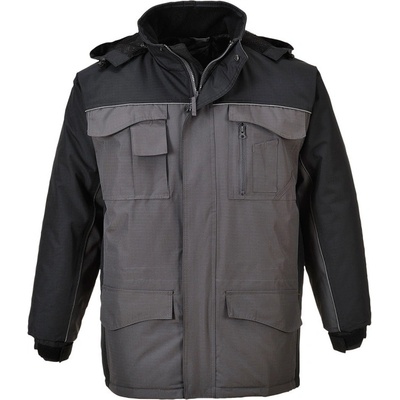 Portwest S562 RS Parka bunda voděodolná zateplená černá/šedá