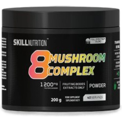 Skill Nutrition 8 Mushroom Complex | Lion's Mane, Cordyceps, Reishi, Chaga, Shiitake, Maitake, Tremella & King Trumpet [200 грама] Натурален