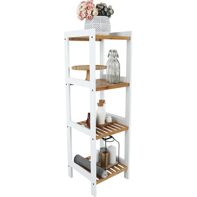 Kondela Regál, bambus prírodná/biela, ERAVA TYP 2