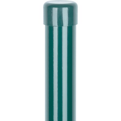 Stĺpik Strend Pro METALTEC, 38/2500/1,25 mm, zelený, okrúhly, čiapočka, Zn+PVC