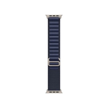 Apple Watch 49mm Loop: Navy Alpine Loop - Large - Natural Titanium Finish (mxn03zm/a)