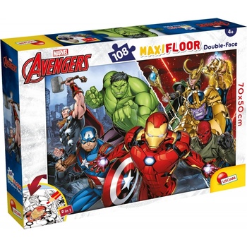 Lisciani Двулицев пъзел Lisciani - Marvel Avengers, 108 части (LI99771)