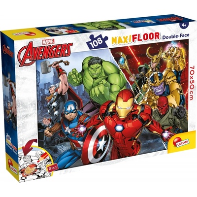 Lisciani Двулицев пъзел Lisciani - Marvel Avengers, 108 части (LI99771)