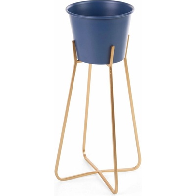 EUROFIRANY KOVOVÝ KVETINÁČ SO STOJANOM 19X34 CM MODRÁ