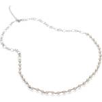 Swan Сребърно колие със сладководни бели перли IHL0065W Swan
