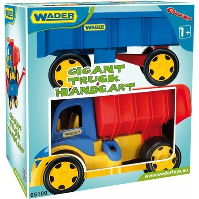 Wader Auto Gigant Truck sklápač + detská vlečka plast 55cm v krabici