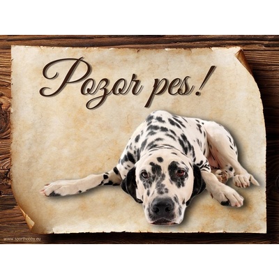 Sport hobby Cedulka Dalmatin Pozor pes CP022 15 x 11 cm