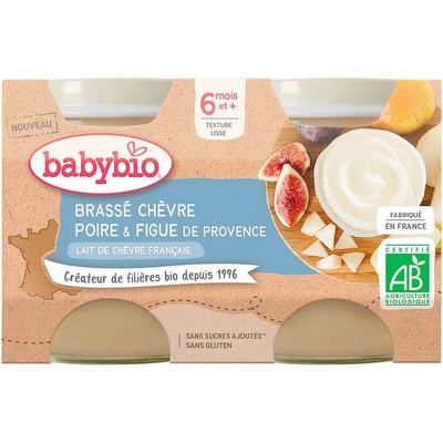 Babybio Brassé z kozieho mlieka hruška figa 2 x 130 g
