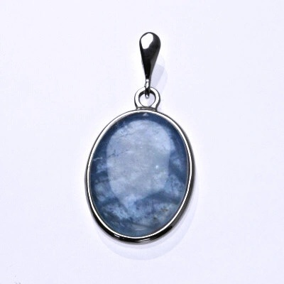 Čištín Stříbrný přívěsek přírodní akvamarin A P1493B