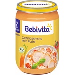 Bebivita Био ястие Bebivita - Зеленчуци, ориз и пуешко, 220 g (15609-01) - ozone