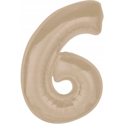 Godan Balónek fóliový číslo 6 matný latte 92cm