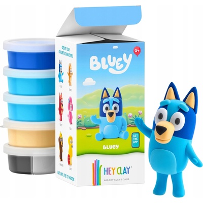 Hey Clay Bluey Modelovacia hmota pre deti + príslušenstvo, plastelína 5 farieb