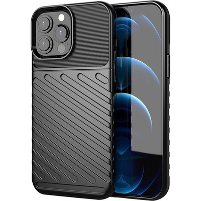 HQWear Калъф Silicone Thunder Case Flexible Tough Rugged, за iPhone 13 Pro Max, черен (9145576216989)